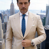 Dark Blue With Green Geometric Squares Necktie