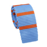 Light Blue Orange Striped Necktie