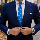 Blue with Orange and Green Diamond Necktie