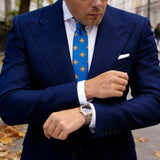 Blue with Orange and Green Diamond Necktie