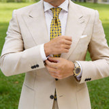 Yellow with Blue Paisley Necktie