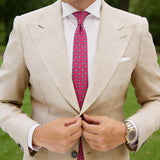 Fuchsia With Blue Paisley Necktie