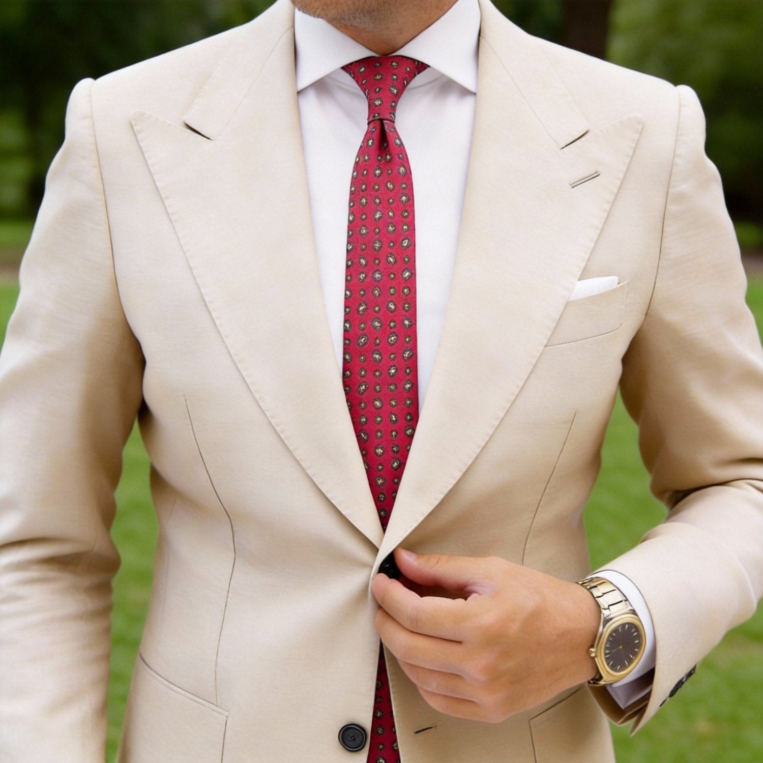 Fuchsia With Blue Paisley Necktie
