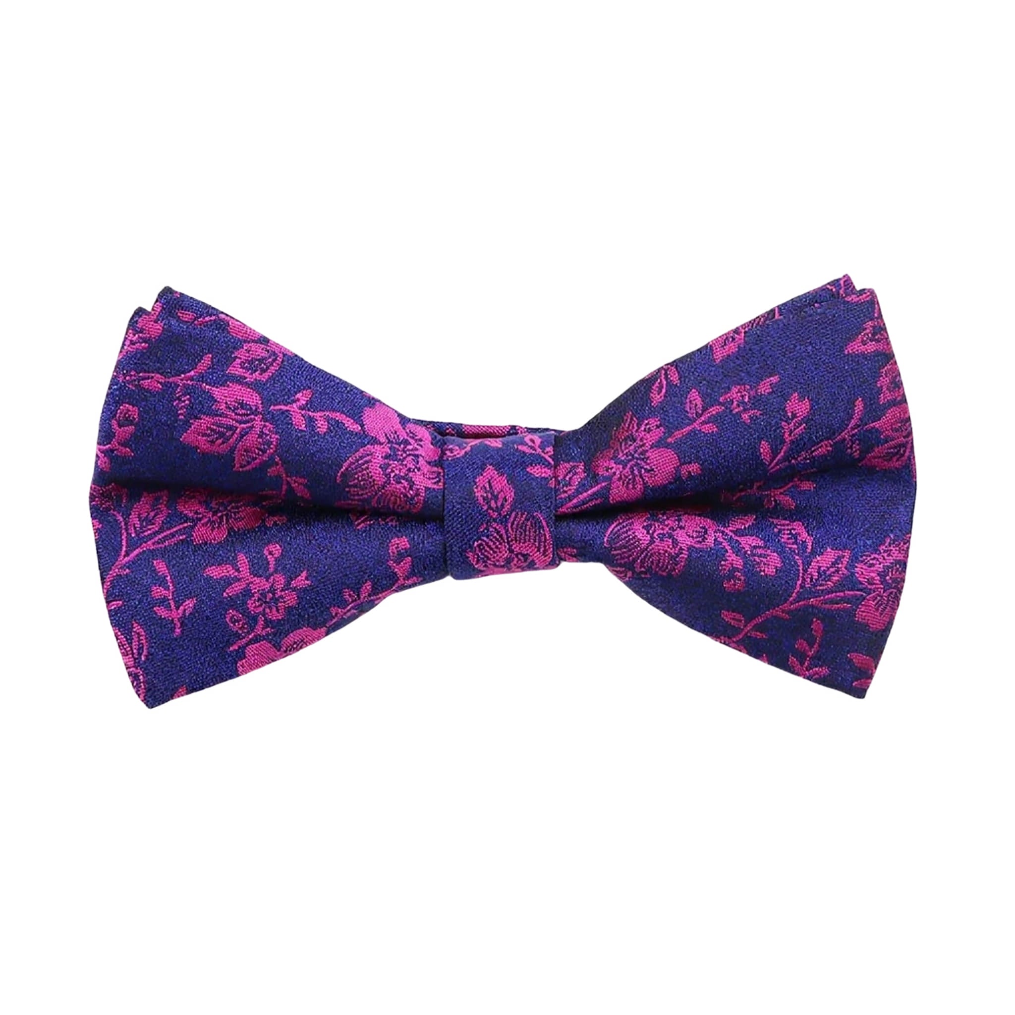 Dark Blue With Pink Floral Bowtie