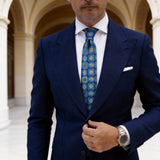 Gray Yellow Geometric Necktie