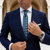 Gray Yellow Geometric Necktie