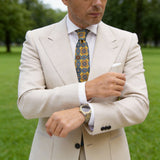 Yellow with Blue Ornate Medallion Necktie