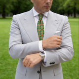 Dark Green with Red Medallion Necktie