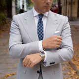 Dark Blue with White Chain Necktie