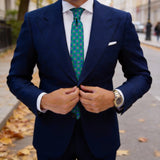 Green with Blue Square Necktie
