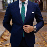 Green with Blue Square Necktie