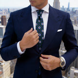 Dark Green with Blue & Orange Medallion Necktie