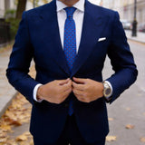 Blue with Red Floral Necktie