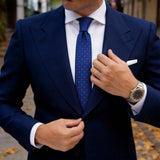 Blue with Red Floral Necktie