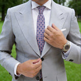 Pink with Dark Blue Diamond Necktie