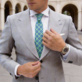 Light Green with Blue Flowers Necktie