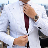 Burgundy With Black Grid Necktie