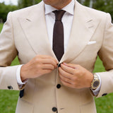 Brown With Dark Grid Necktie