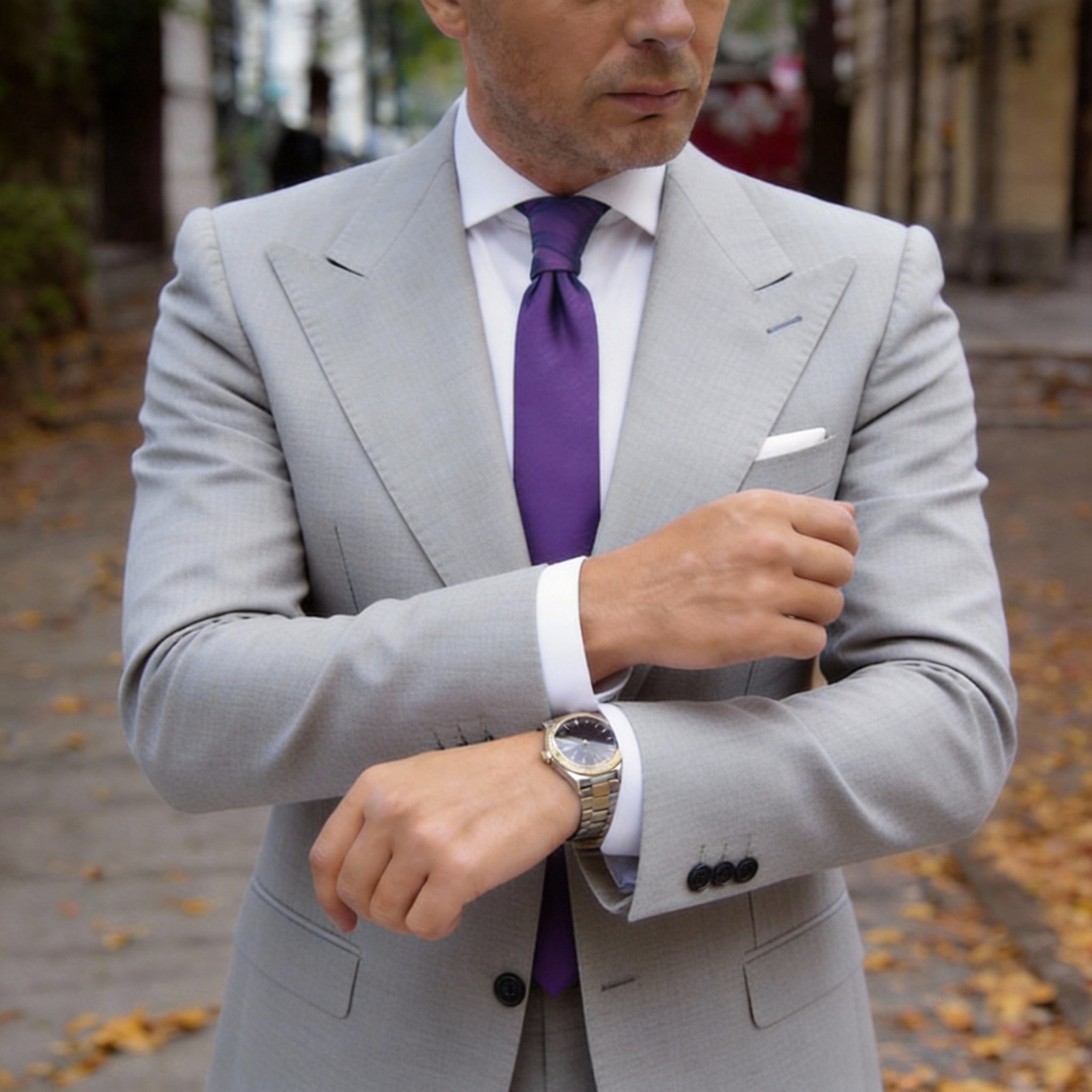 Purple with Purple Solid Necktie