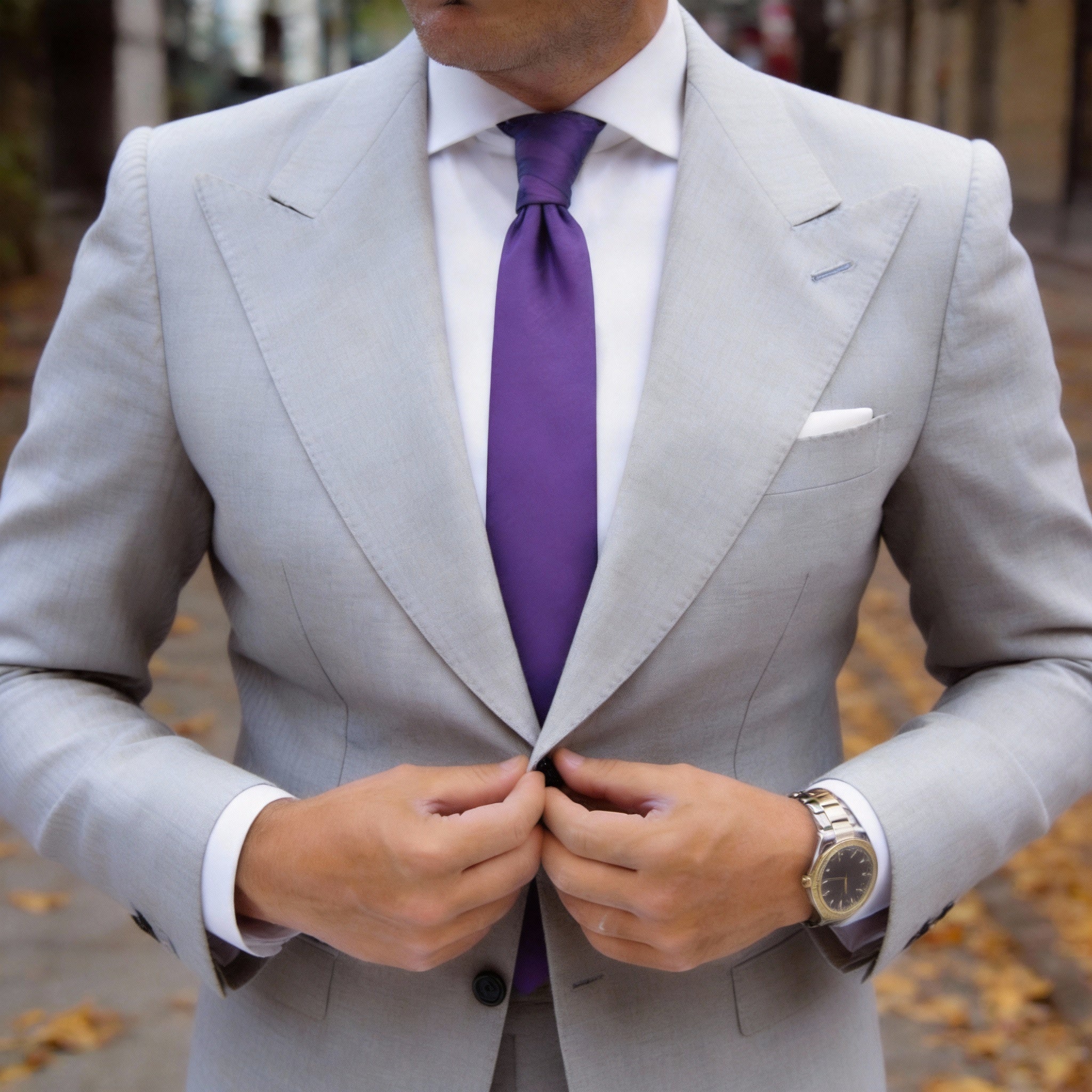 Purple with Purple Solid Necktie