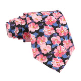 Black Pink Floral Necktie