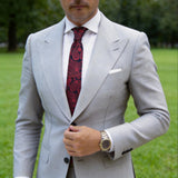 Dark Blue With Red Paisley Necktie