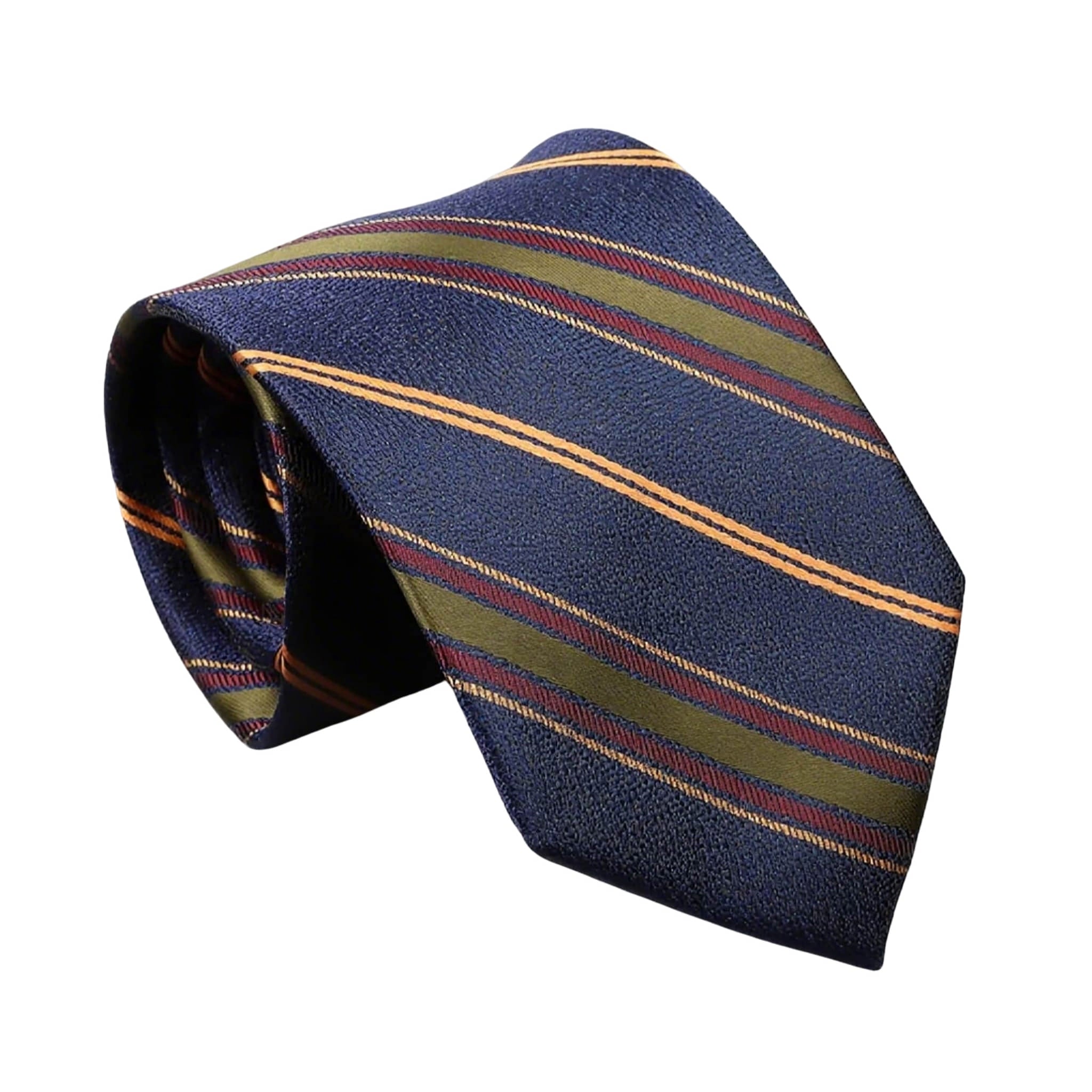 Navy Blue Yellow Striped Necktie