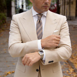 Dark Brown Necktie with Light Brown Stripes