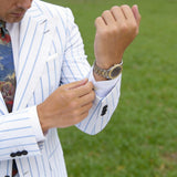 Blue With Multicolor Abstract Necktie