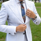 Blue With Multicolor Abstract Necktie