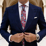 Red with Blue Paisley Necktie