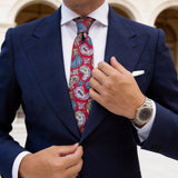 Red with Blue Paisley Necktie