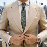 Green With White Paisley Necktie