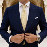 Gold With Yellow Floral Necktie