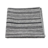Gray Black Striped Pocket Square