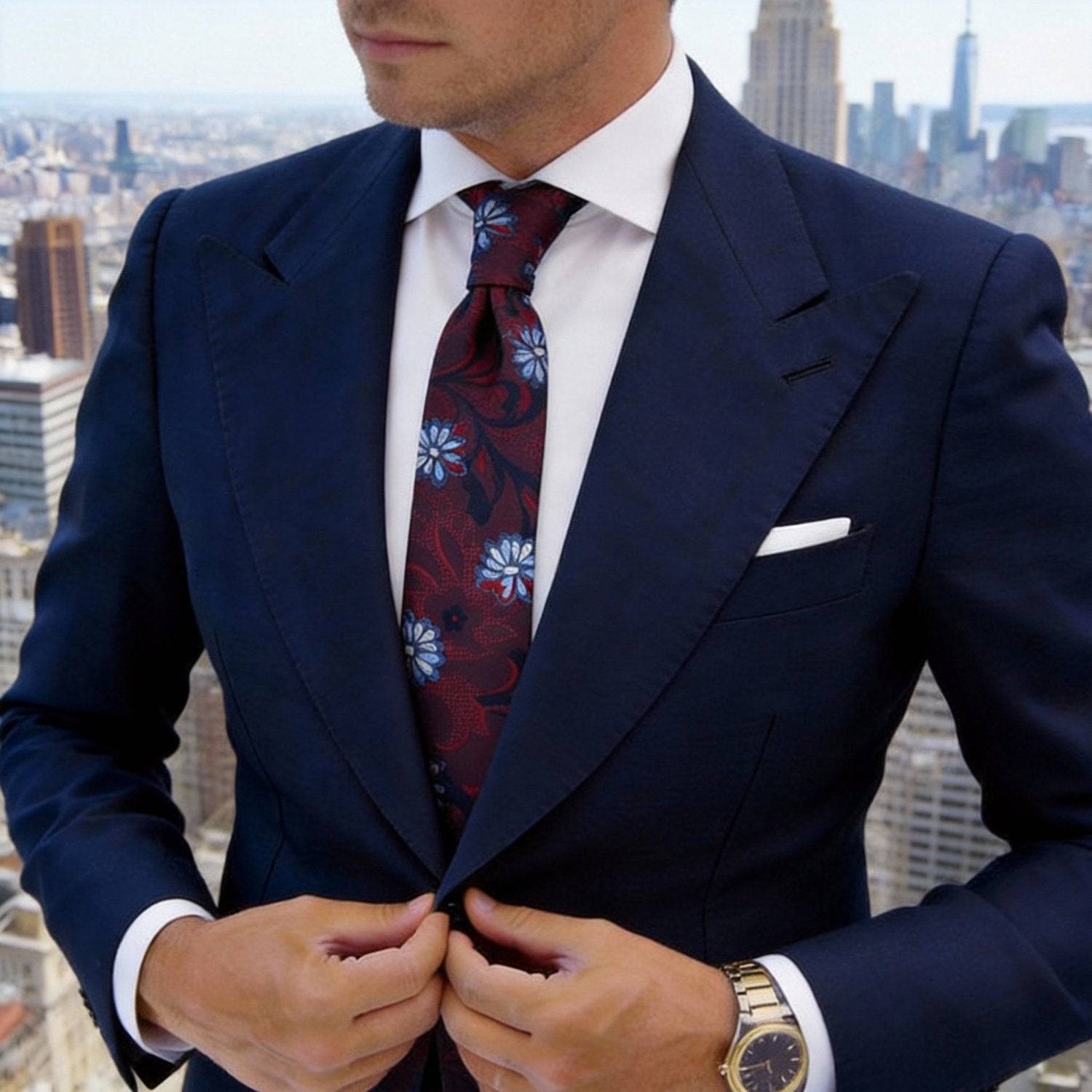 Purple Necktie With White Dots