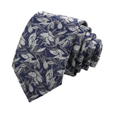 Navy Blue Silver Leaf Necktie
