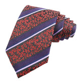 Purple Red Floral Necktie