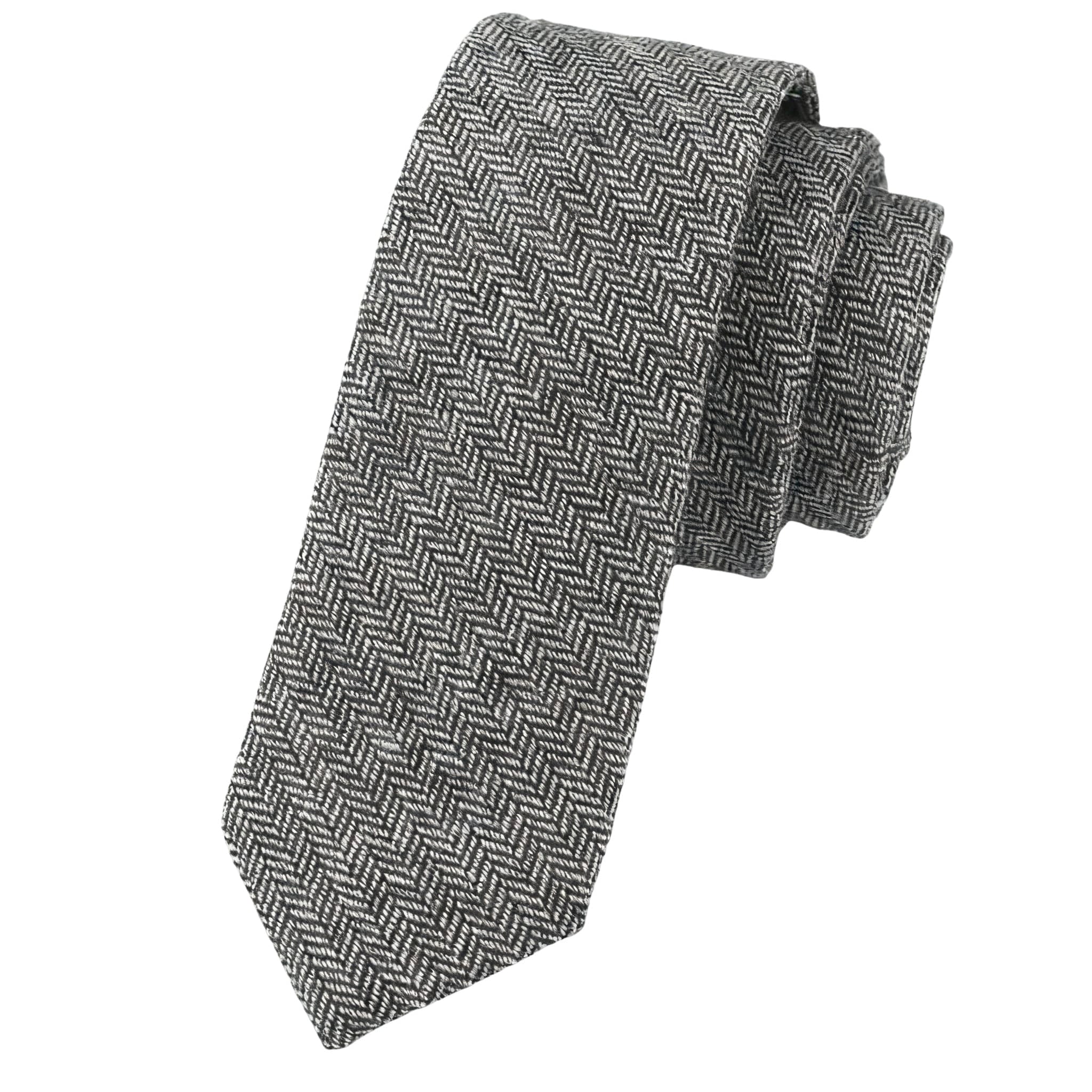 Light Gray Herringbone Necktie