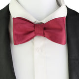 Burgundy Satin Hand‑Tied Men's Bow Tie