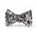 Black Base Floral Cotton Hand‑Tied Men's Bow Tie