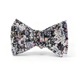 Black Base Floral Cotton Hand‑Tied Men's Bow Tie