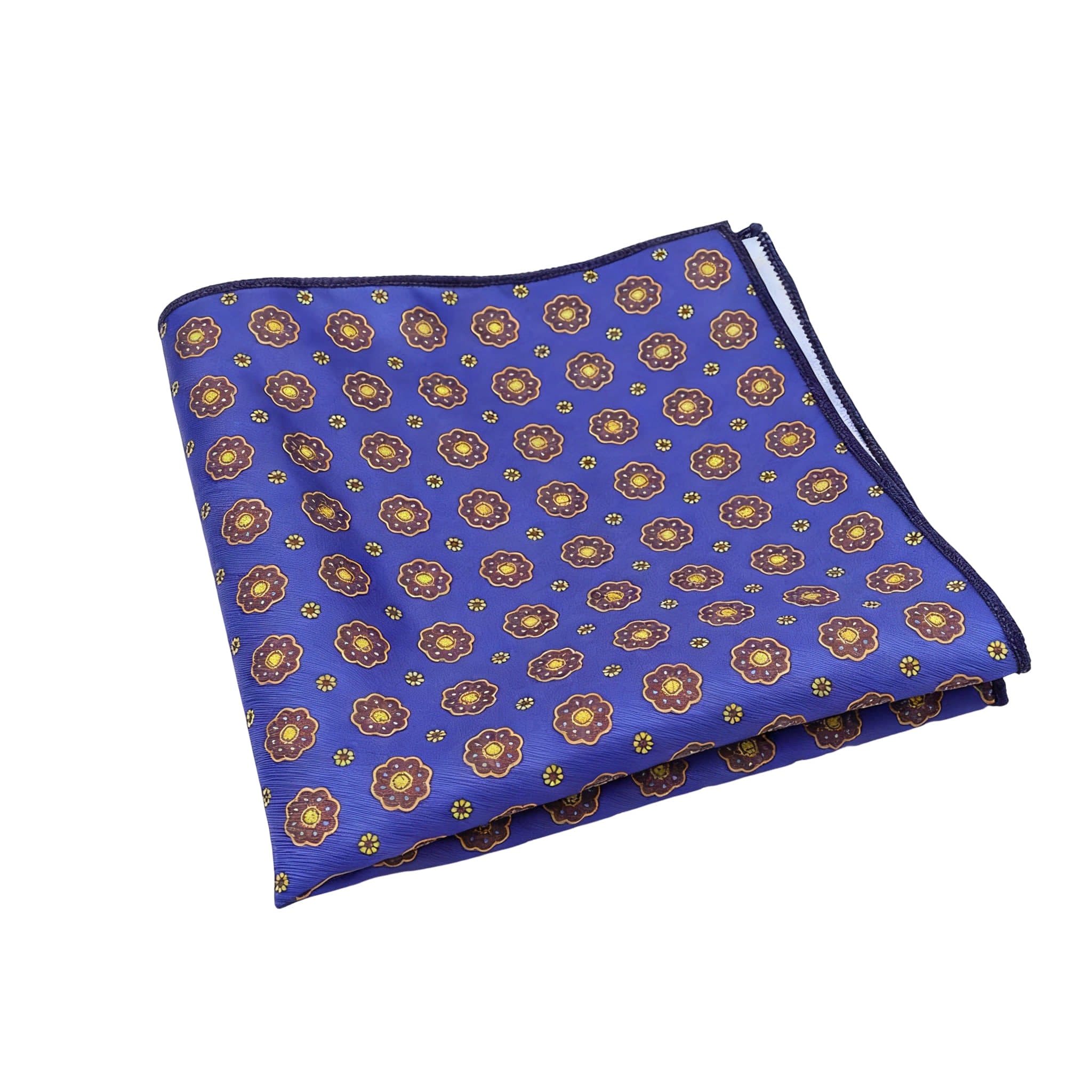 Charcoal Grey Lavender Geometric Floral Pocket Square