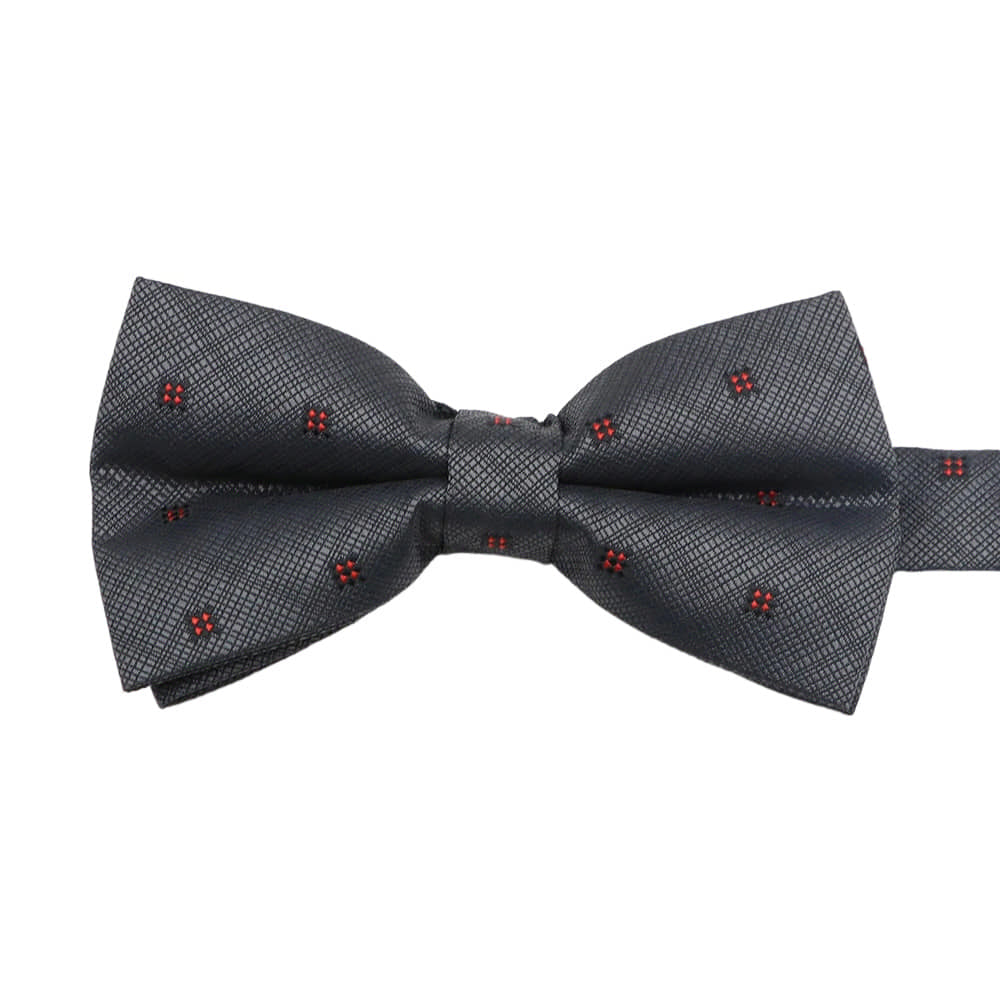 Gray Red Dotted Bowtie