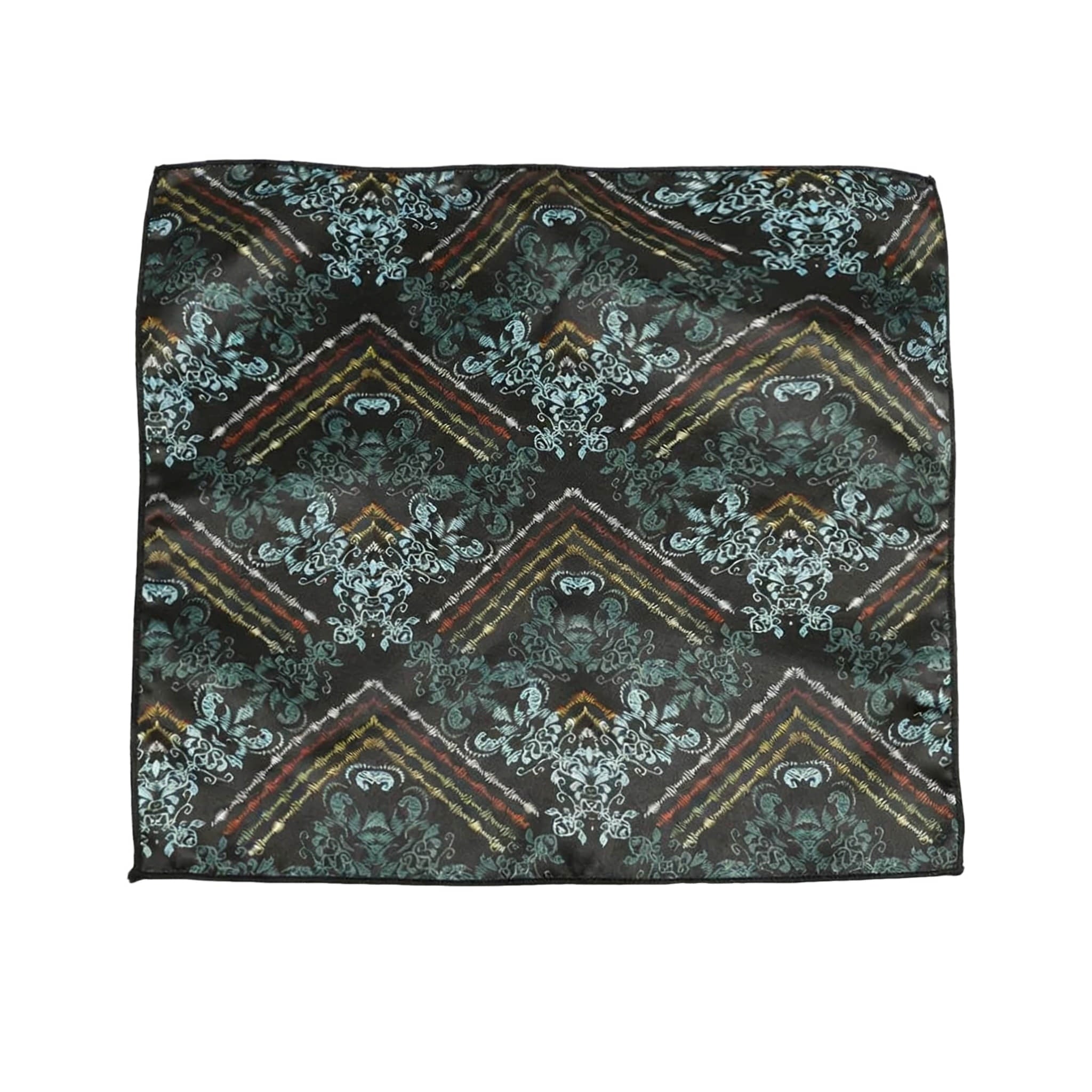 Black Blue Geometric Pocket Square