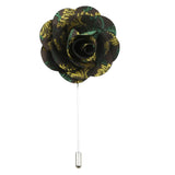 Brown Yellow Floral Lapel Pin