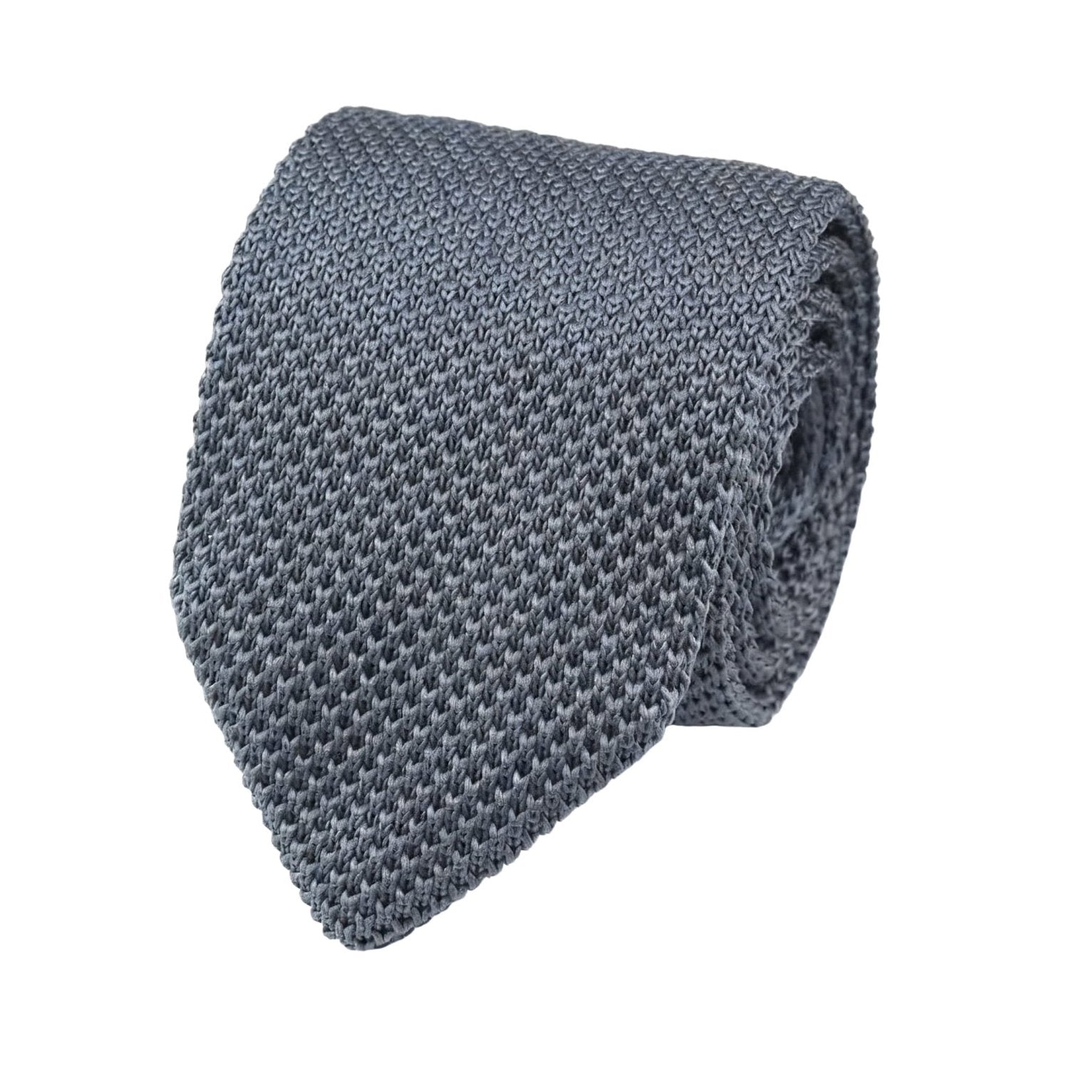 Dark Gray With Light Gray Knitted Necktie