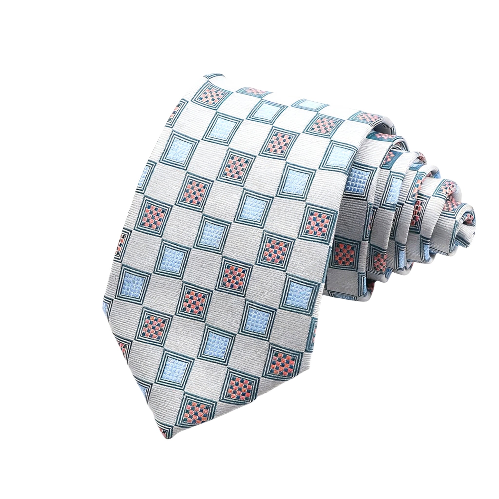 Gray Blue Square Necktie