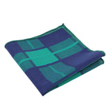 Navy Green Plaid Pocket Square