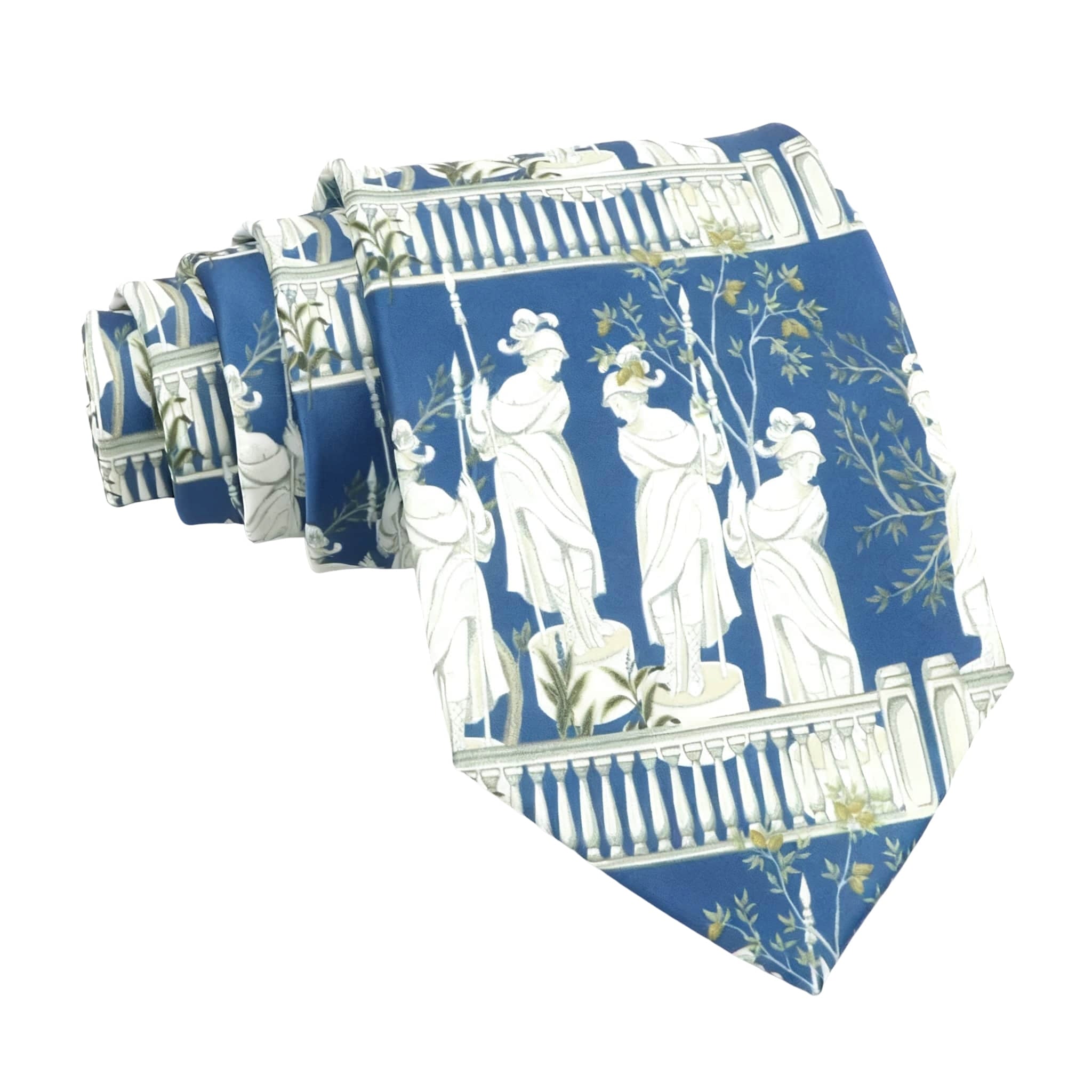 Blue White Statue Necktie